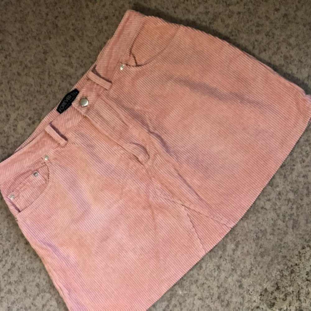Salmon Mini Jean Skirt